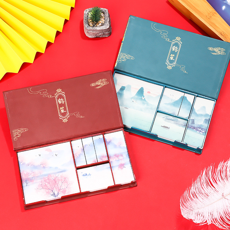 Creative Chinese Style Boxed Gilding Sticky Note Set Tearable Note Student Ancient Style Tearable Sticky Note Sticker