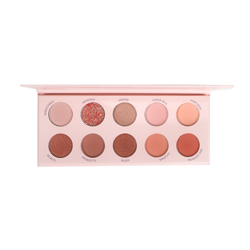 Small Town Yixiang Miss Peach Ten Color Eyeshadow Palette Beads Matte Earth Tone Waterproof Not Smudge 10 Color Eye Shadow Makeup