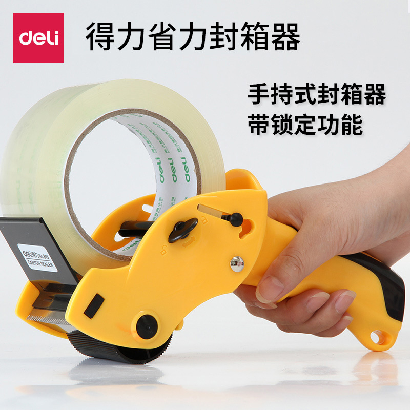 Deli 803 Labor-Saving Carton Sealer Tape Dispenser 6cm Transparent Tape Cutter Hand-Held Packer Packer