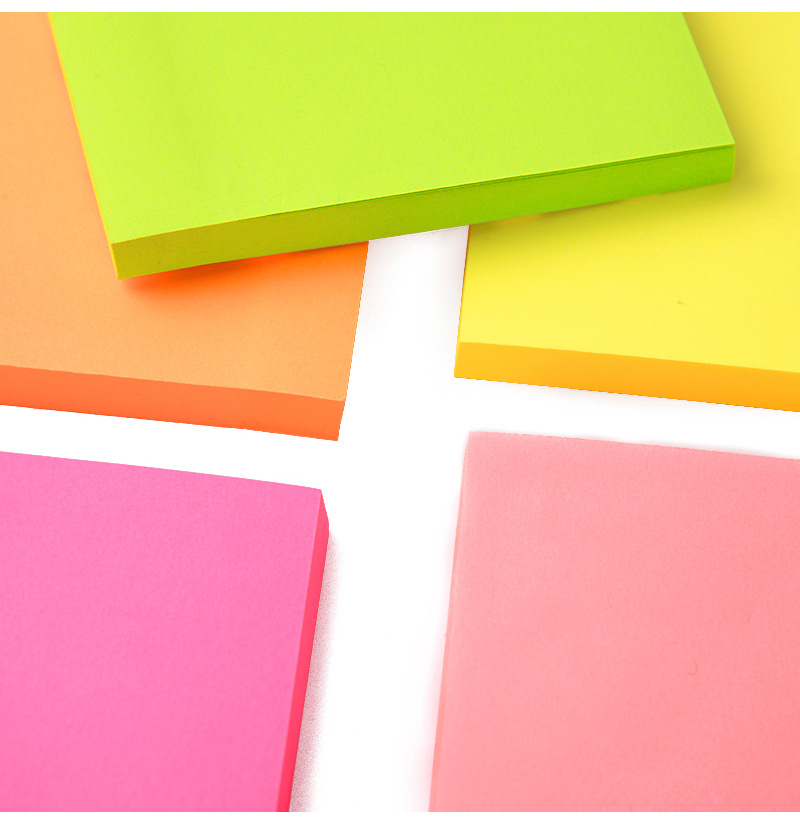 Foreign Trade Hot Sale Office Stationery Fluorescent Color Mixed Color Note Paper Color Message Sticker Post-It Notes Factory Wholesale