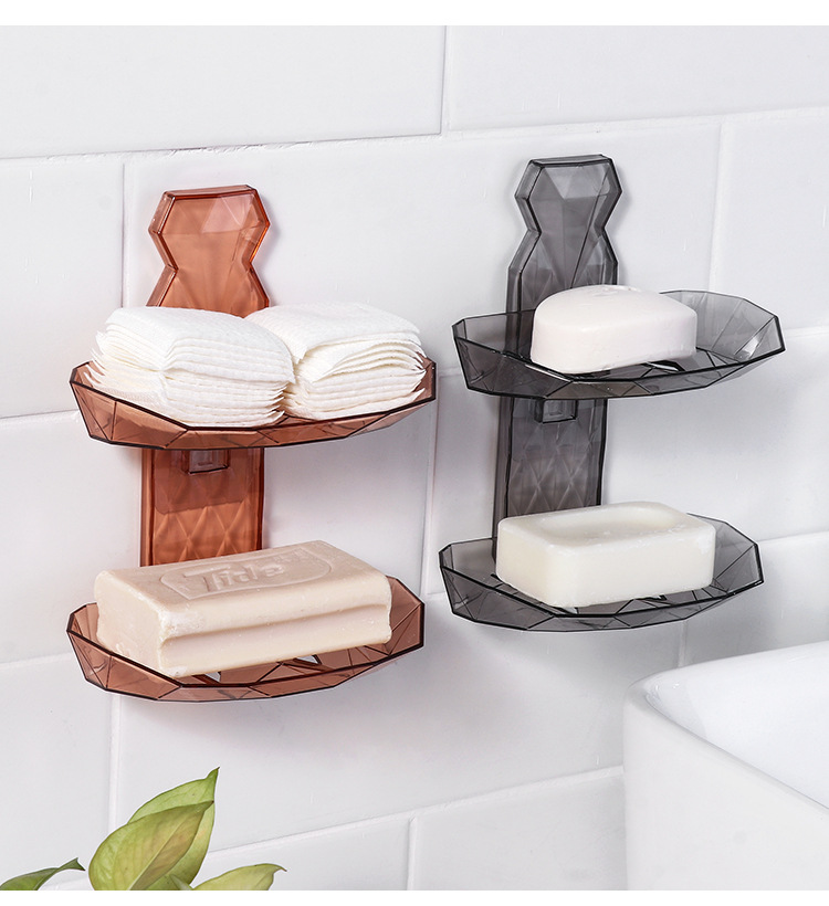 Factory Direct Sales Punch-Free Draining Wall-Mounted Fat Soap Box Soap Rack Toilet Soap Rack Student Dormitory Soap Box