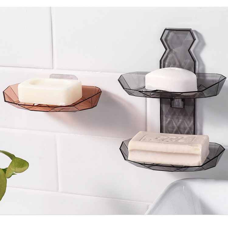 Factory Direct Sales Punch-Free Draining Wall-Mounted Fat Soap Box Soap Rack Toilet Soap Rack Student Dormitory Soap Box
