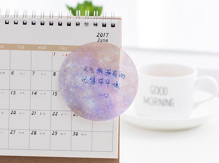 Japanese and Korean New Creative Planet Series Sticky Notes round Tear-off Note Small Notebook Office Memo Note Sticker