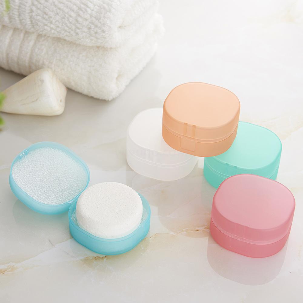 Factory Supply Travel Portable Seal Soap Box Bubble Sponge Network Drain with Cover Manual Soap Box Soap Box Soap Holder