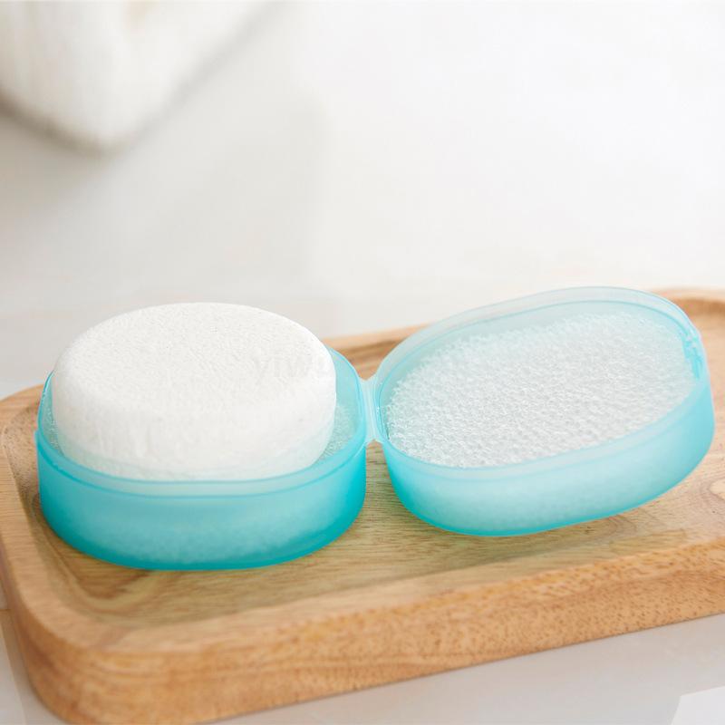 Factory Supply Travel Portable Seal Soap Box Bubble Sponge Network Drain with Cover Manual Soap Box Soap Box Soap Holder