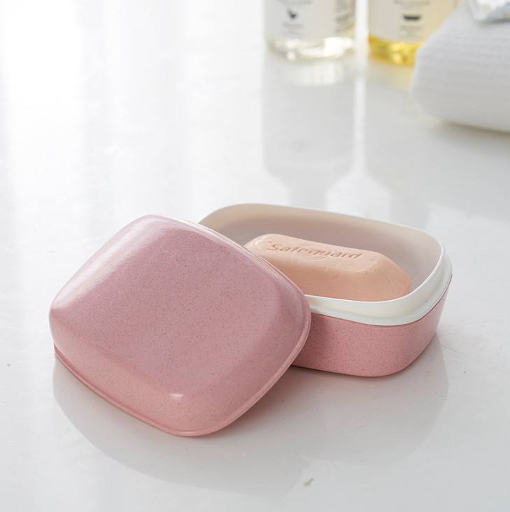 Blue Simple Small Straw Bathroom Soap Holder Punch-Free Personality Drain Box Bathroom Soap Box Wholesale