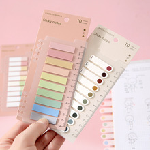 Korean Creative Simple Student Fluorescent Color Sticky Note Arrow Flat Head Pet Post-It Note Sticker Factory Wholesale