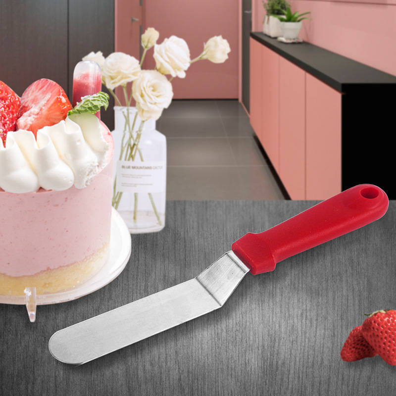Factory in Stock Stainless Steel Butter Knife Plastic Handle Straight Pie Knife Baking Cake Palette Knife Bread Knife