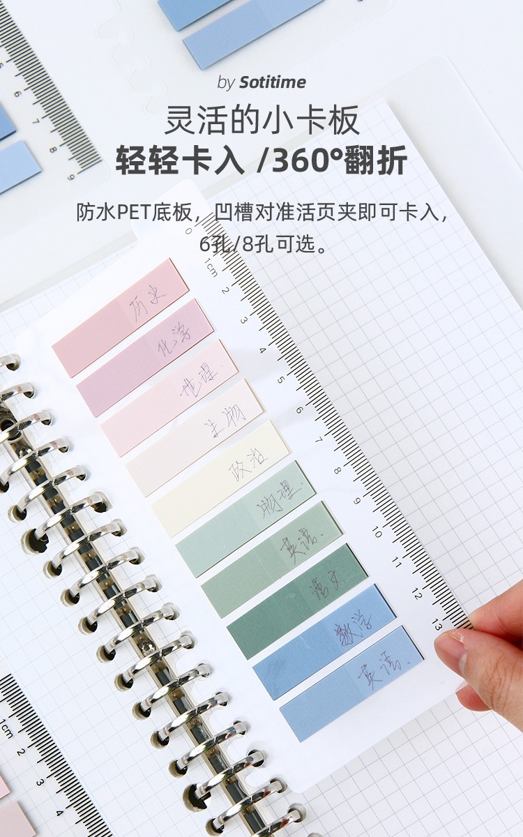 Creative Pet Loose-Leaf Morandi Sticky Notes Simple Ins Fresh Index Note Paper Translucent Note Sticker