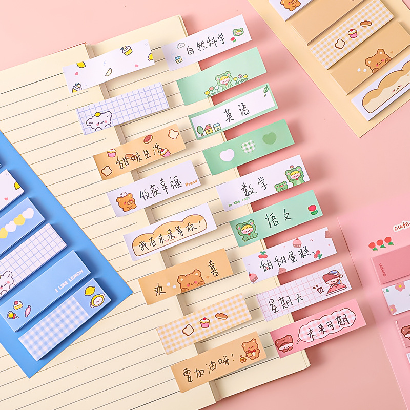 Cartoon Ins Sticky Notes Student Multi-Function Mark Classification Index Stickers Office Message-Leaving Note N Times Sticker Notepad