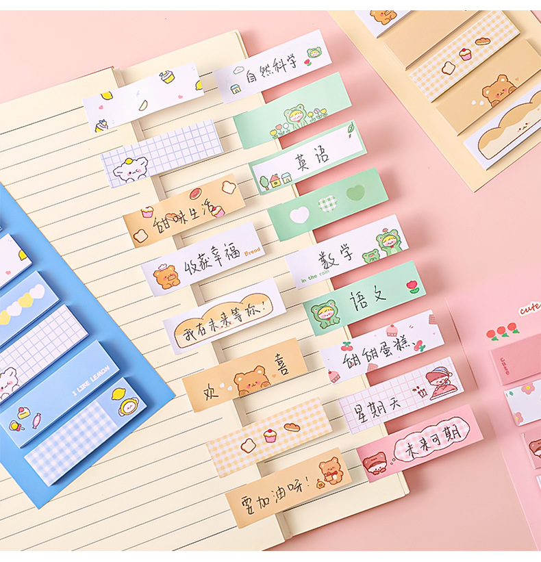 Cartoon Ins Sticky Notes Student Multi-Function Mark Classification Index Stickers Office Message-Leaving Note N Times Sticker Notepad