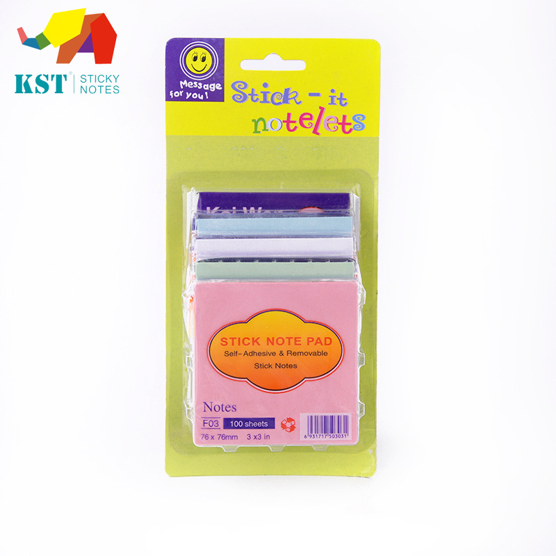 Office Stationery Crayon Color Mixing Sticky Notes Note Sticker Repeatable Post-It Notes Announcement Stickers Multi-Color Combination Wholesale