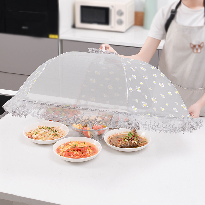 Microporous Dustproof Food Cover Dish Cover Household Anti Fly Cover Breathable Foldable Kitchen Food Cover Table Cover