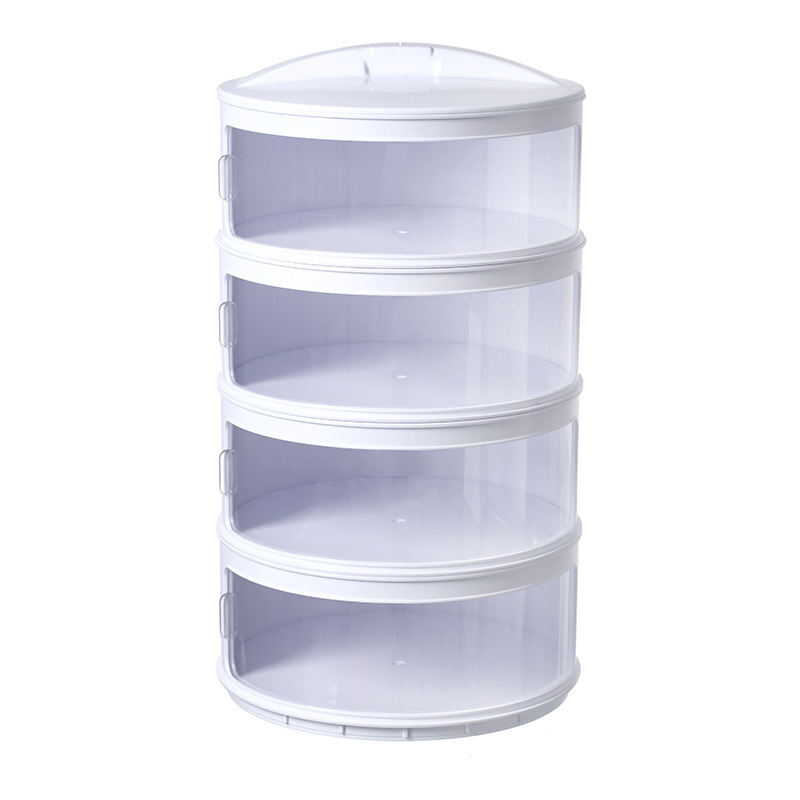 Household Sliding Door Plastic Insulated Vegetable Cover Multi-Layer Dustproof Fly Preservation Food Cover Kitchen Removable Dish Cover
