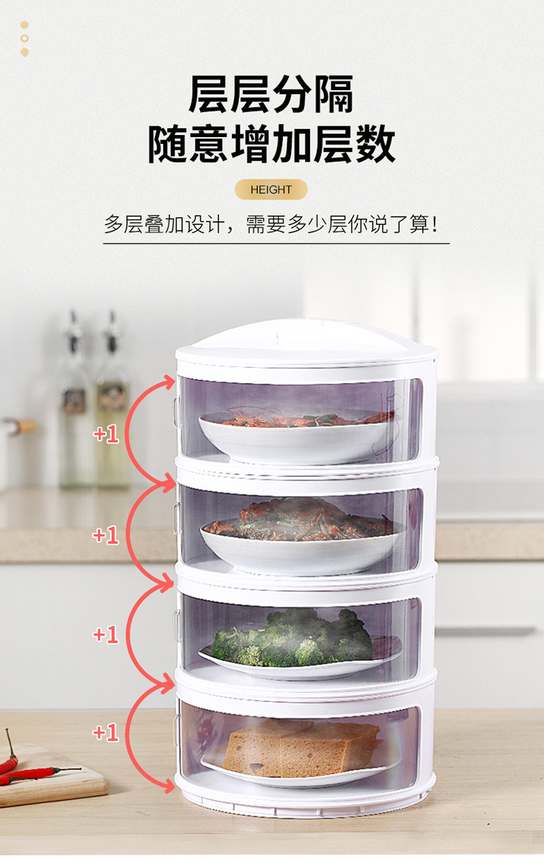 Household Sliding Door Plastic Insulated Vegetable Cover Multi-Layer Dustproof Fly Preservation Food Cover Kitchen Removable Dish Cover Household Sliding Door Plastic Insulated Vegetable Cover Multi-Layer Dustproof Fly Preservation Food Cover Kitchen Removable Dish Cover