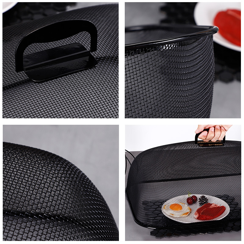 Dish Cover Simple Rectangular Table Cover round Wrought Iron Vegetable Cover Whole Small Fresh Home Fruit Food Cover