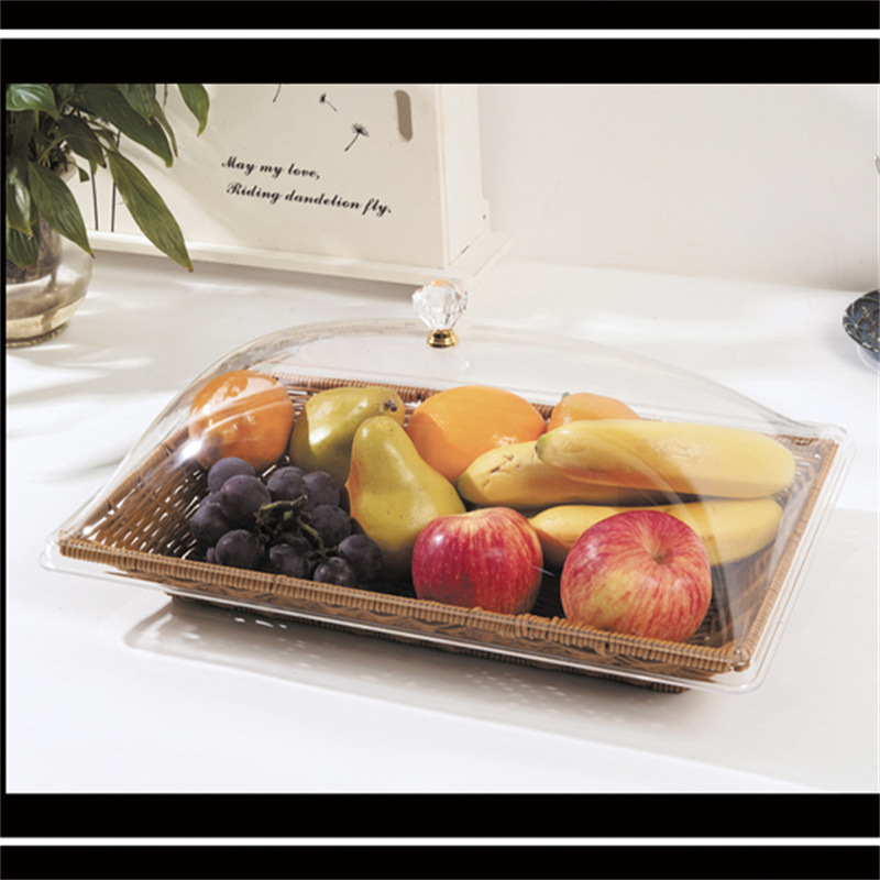 Transparent Bread Cover Cake Dessert Fruit Plate Supermarket Display Fruit Basket Fresh Cold Dish Buffet Display Plate