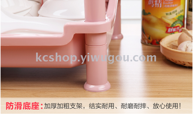 The kitchen cupboard with a large plastic cover two layer rack drainboard table dish rack The kitchen cupboard with a large plastic cover two layer rack drainboard table dish rack