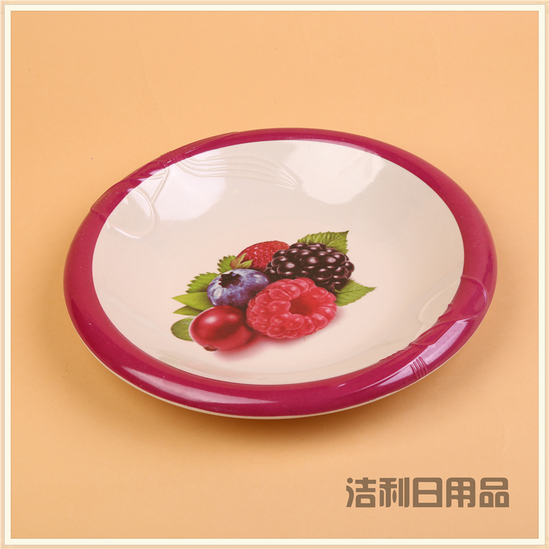 Disk dense amine color plastic plate fast food dish cover pouring rice garnish dish bone dish imitation hotel hot pot tableware commercial