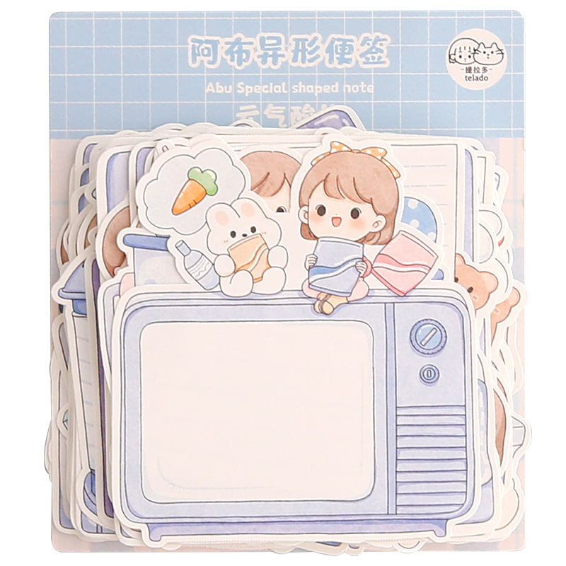 Tirado Abu Shaped Note 2 Cute Girl Writing Background Hand Ledger Sticker Plan Hand Account Note Wholesale