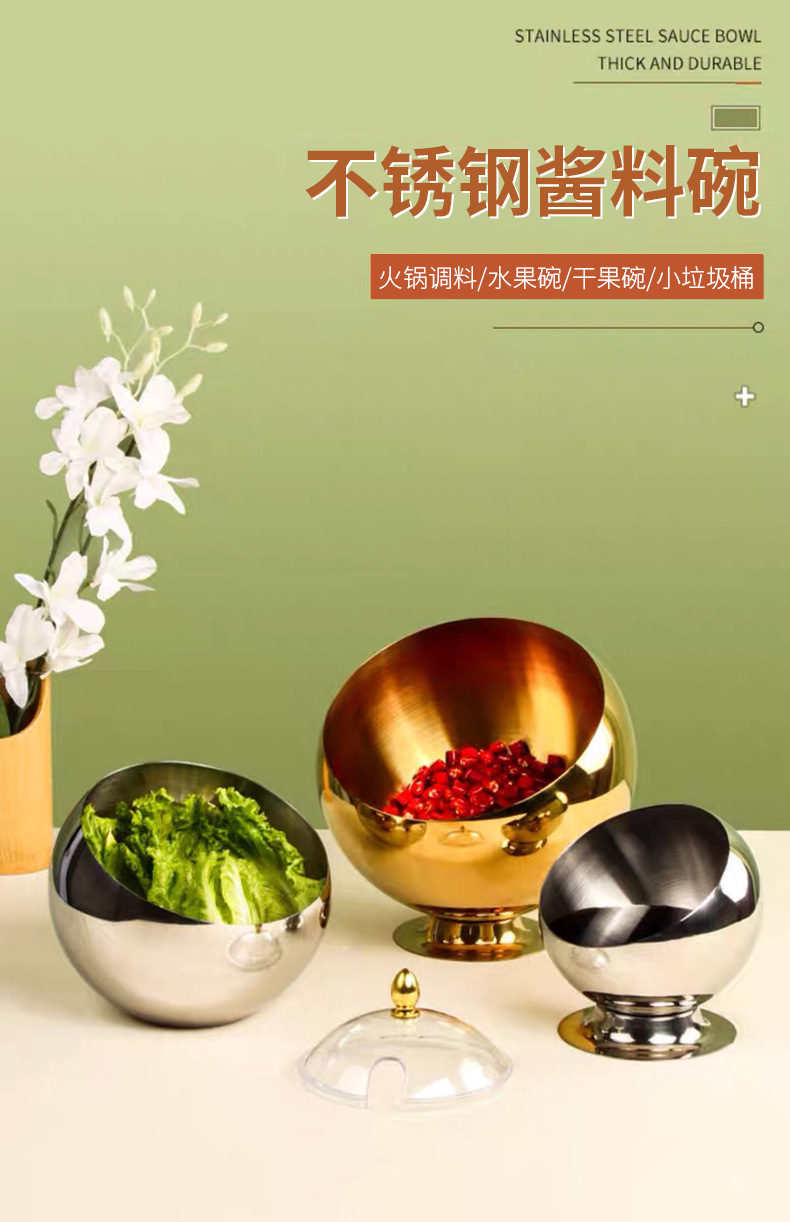 Zhenghang Stainless Steel Buffet Side Dish Bowl Salad Bowl Side Dish Bowl with Cover Hot Pot Buffet Sauce Oblique Bowl Zhenghang Stainless Steel Buffet Side Dish Bowl Salad Bowl Side Dish Bowl with Cover Hot Pot Buffet Sauce Oblique Bowl