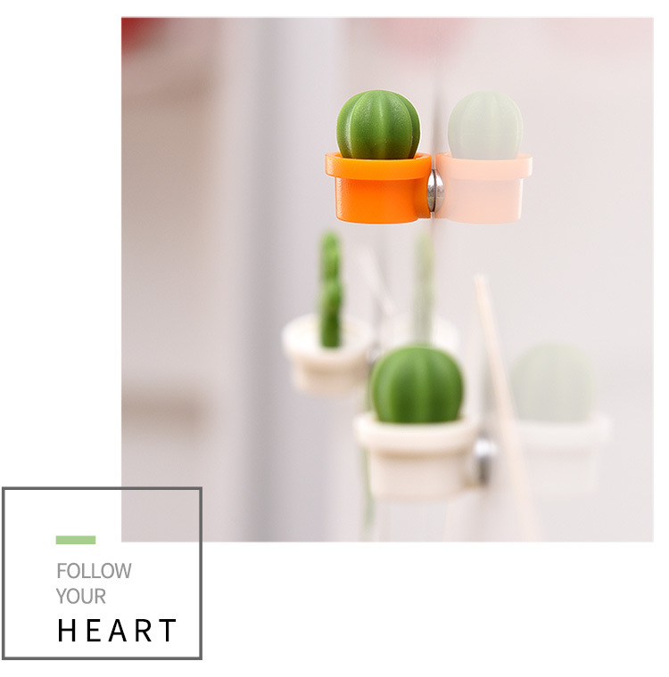 Kitchen Sticky Note Cactus Refrigerator Magnet Succulents Message Sticker Magnetic Cute Cartoon Magnetic Stickers 6 Pack
