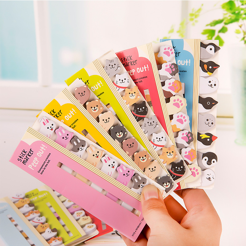 Cute Japan and South Korea Stationery Regimented Rows Animal Bookmarks Post-It Notes n ci tie Note Pad Notes Message Sticker