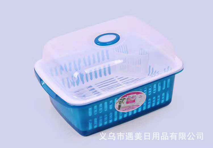 Plastic Kitchen Bowl Storage Rack Dish Rack Box with Cover Rack Dustproof Large Capacity Drain Bowl