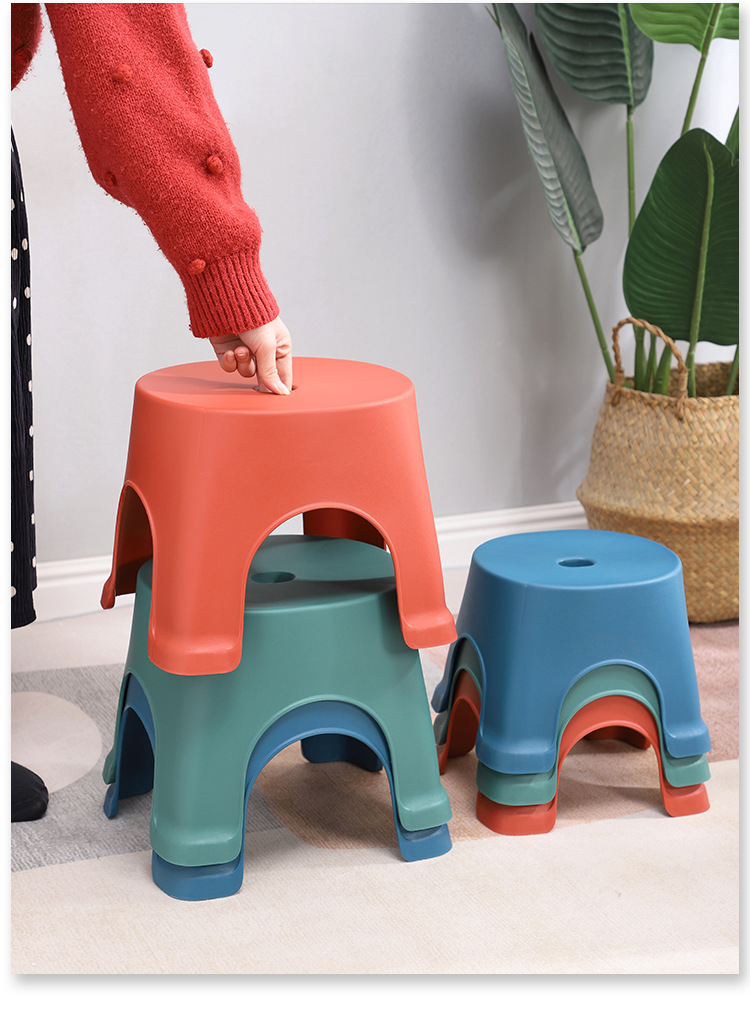Household Plastic Stool Thickened Children's Plastic Bench Bathroom Non-Slip Bathroom Pedal Low Stool European Style Coffee Table Small Stool