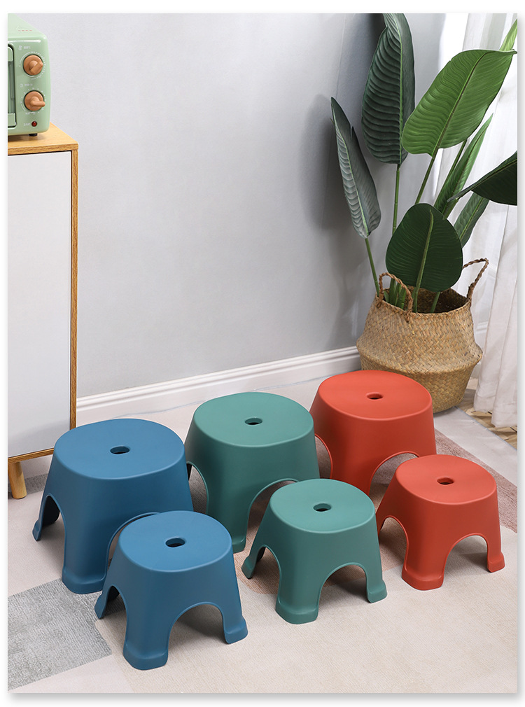 Household Plastic Stool Thickened Children's Plastic Bench Bathroom Non-Slip Bathroom Pedal Low Stool European Style Coffee Table Small Stool