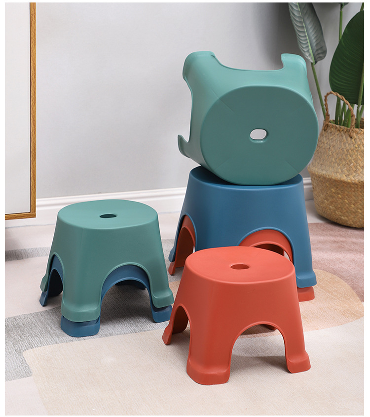 Household Plastic Stool Thickened Children's Plastic Bench Bathroom Non-Slip Bathroom Pedal Low Stool European Style Coffee Table Small Stool
