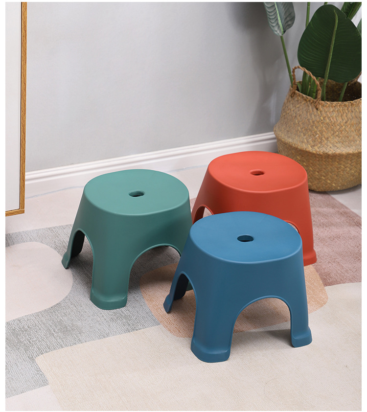 Household Plastic Stool Thickened Children's Plastic Bench Bathroom Non-Slip Bathroom Pedal Low Stool European Style Coffee Table Small Stool