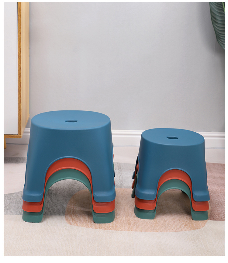 Household Plastic Stool Thickened Children's Plastic Bench Bathroom Non-Slip Bathroom Pedal Low Stool European Style Coffee Table Small Stool