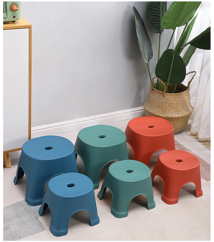 Household Plastic Stool Thickened Children's Plastic Bench Bathroom Non-Slip Bathroom Pedal Low Stool European Style Coffee Table Small Stool