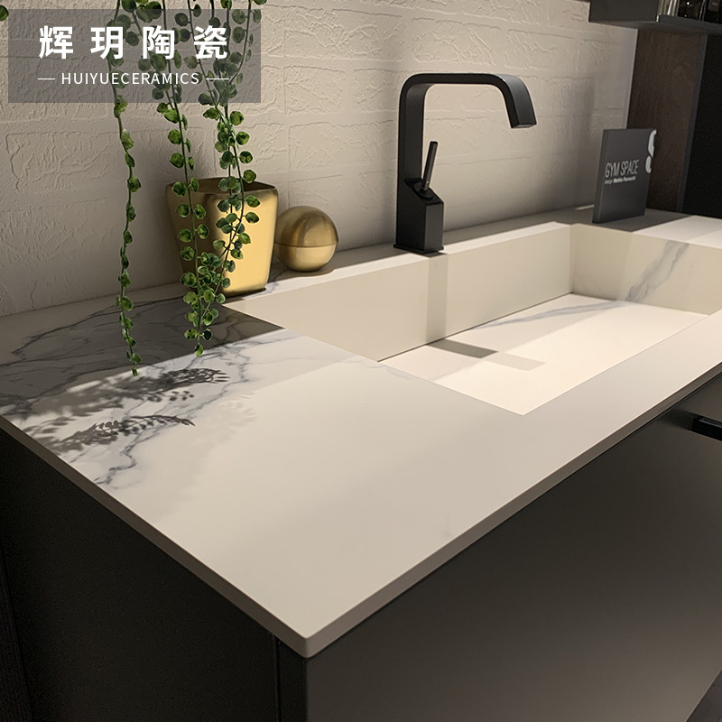 Italian Laminam Picture on Broad Stone Plate Plate Dining Table Cabinet Countertop Background Wall Stone Plate Customization