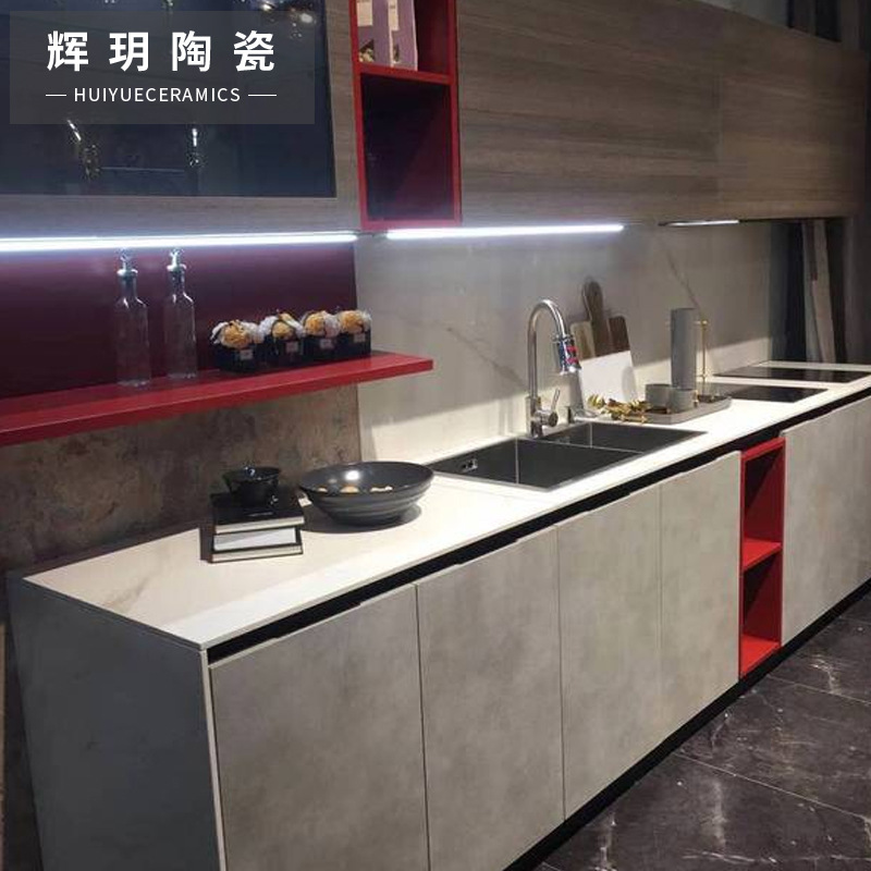 Italian Laminam Picture on Broad Stone Plate Plate Dining Table Cabinet Countertop Background Wall Stone Plate Customization