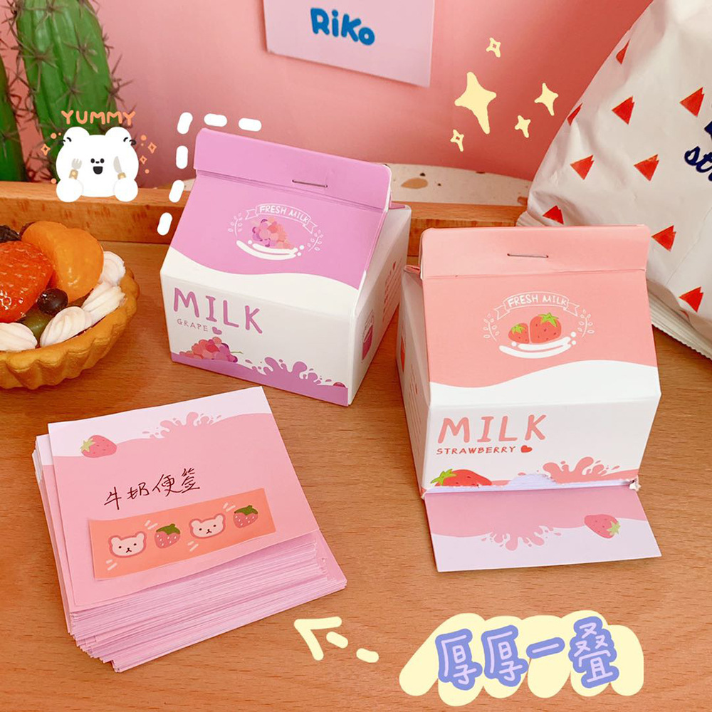 Creative Strawberry Milk Box Extraction Note Paper Girl Heart Pink Note Sticker Sticky Notes Stationery Notepad Creative Strawberry Milk Box Extraction Note Paper Girl Heart Pink Note Sticker Sticky Notes Stationery Notepad
