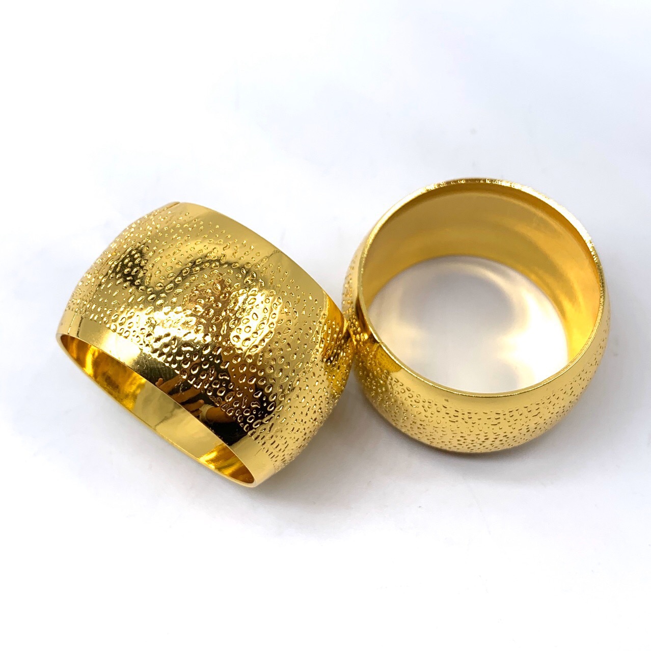 Hotel Model Room Banquet Table European Metal Napkin Ring Napkin Ring Napkin Ring round Frosted Gold