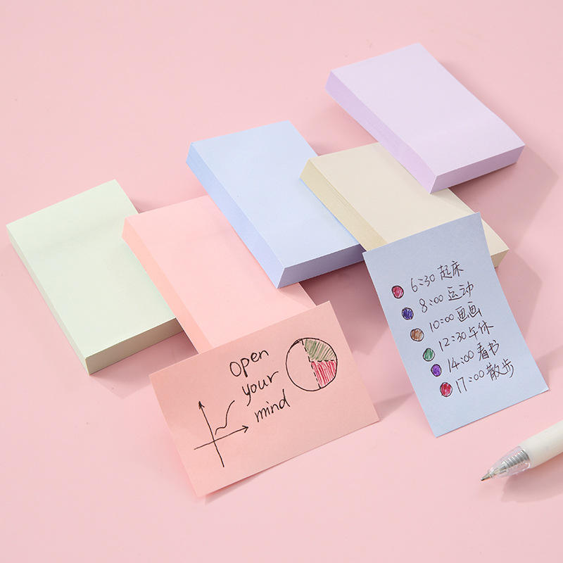 Creative Solid Color Sticky Notes Mamo Pad Memo Notepaper Morandi 100 Students Sticky Note Note Sticker