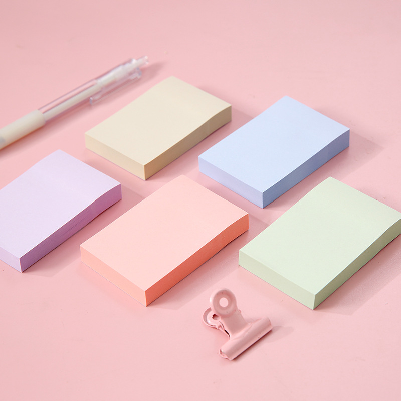 Creative Solid Color Sticky Notes Mamo Pad Memo Notepaper Morandi 100 Students Sticky Note Note Sticker