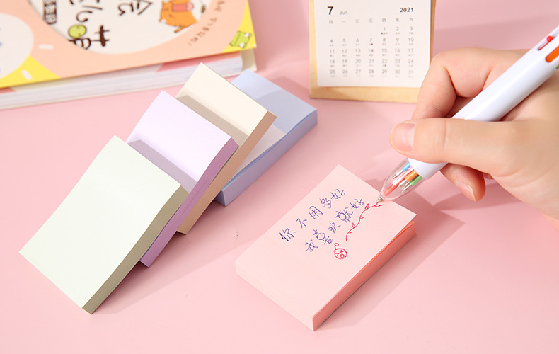 Creative Solid Color Sticky Notes Mamo Pad Memo Notepaper Morandi 100 Students Sticky Note Note Sticker