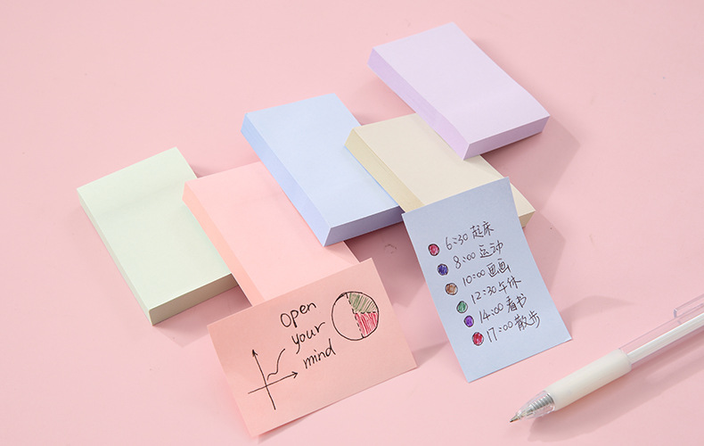 Creative Solid Color Sticky Notes Mamo Pad Memo Notepaper Morandi 100 Students Sticky Note Note Sticker