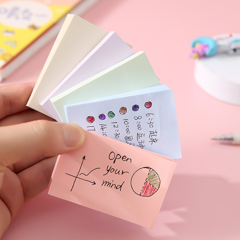 Creative Solid Color Sticky Notes Mamo Pad Memo Notepaper Morandi 100 Students Sticky Note Note Sticker