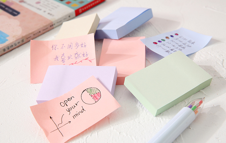 Creative Solid Color Sticky Notes Mamo Pad Memo Notepaper Morandi 100 Students Sticky Note Note Sticker