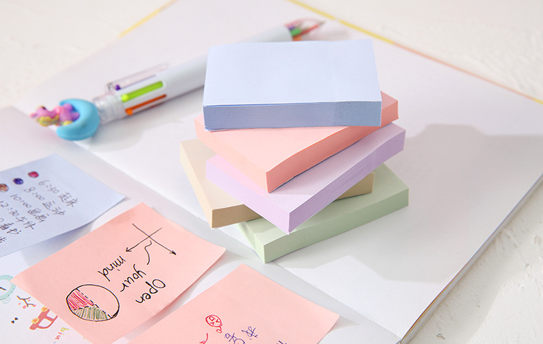 Creative Solid Color Sticky Notes Mamo Pad Memo Notepaper Morandi 100 Students Sticky Note Note Sticker