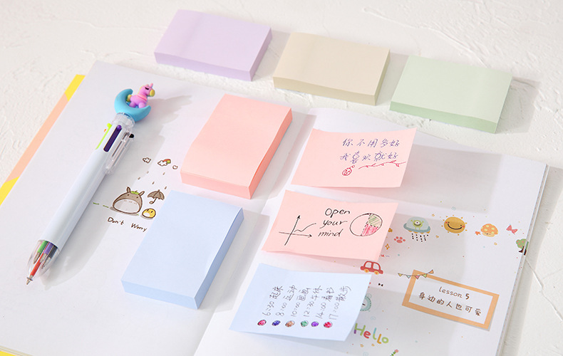 Creative Solid Color Sticky Notes Mamo Pad Memo Notepaper Morandi 100 Students Sticky Note Note Sticker