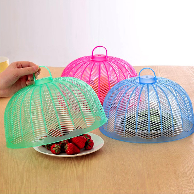 Household Minimalist Hollow Cover Vegetable Cover Plastic Kitchen Round Food Food Cover Vegetable Cover Dustproof Fly-Proof Dining Table Food Cover