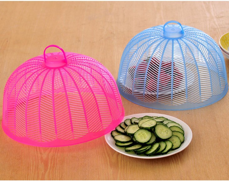 Household Minimalist Hollow Cover Vegetable Cover Plastic Kitchen Round Food Food Cover Vegetable Cover Dustproof Fly-Proof Dining Table Food Cover