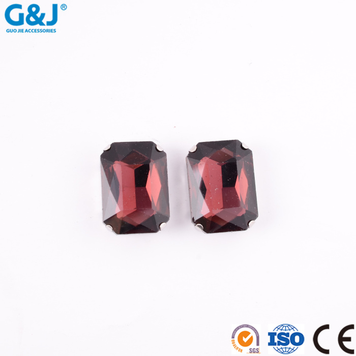 Long square octagonal metal four-claw buckle head flower shoe hat imitation table water drill claw button can set 