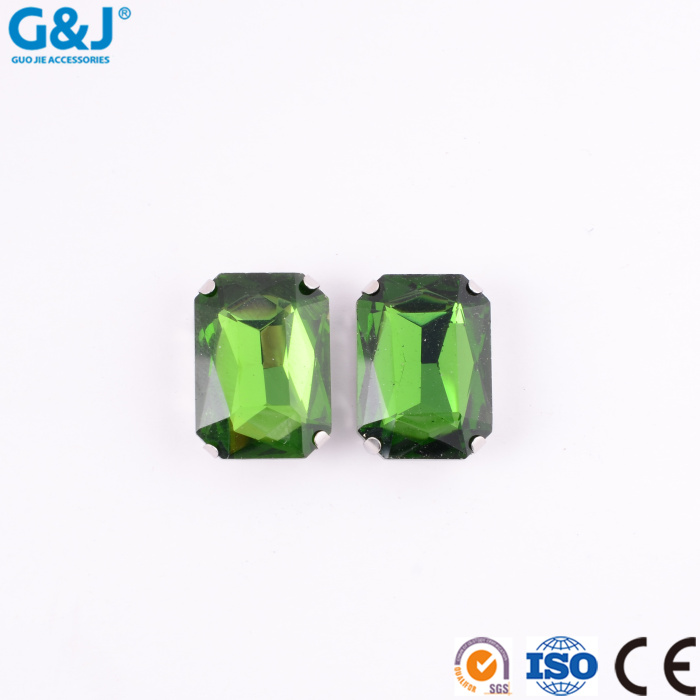 Long square octagonal metal four-claw buckle head flower shoe hat imitation table water drill claw button can set 